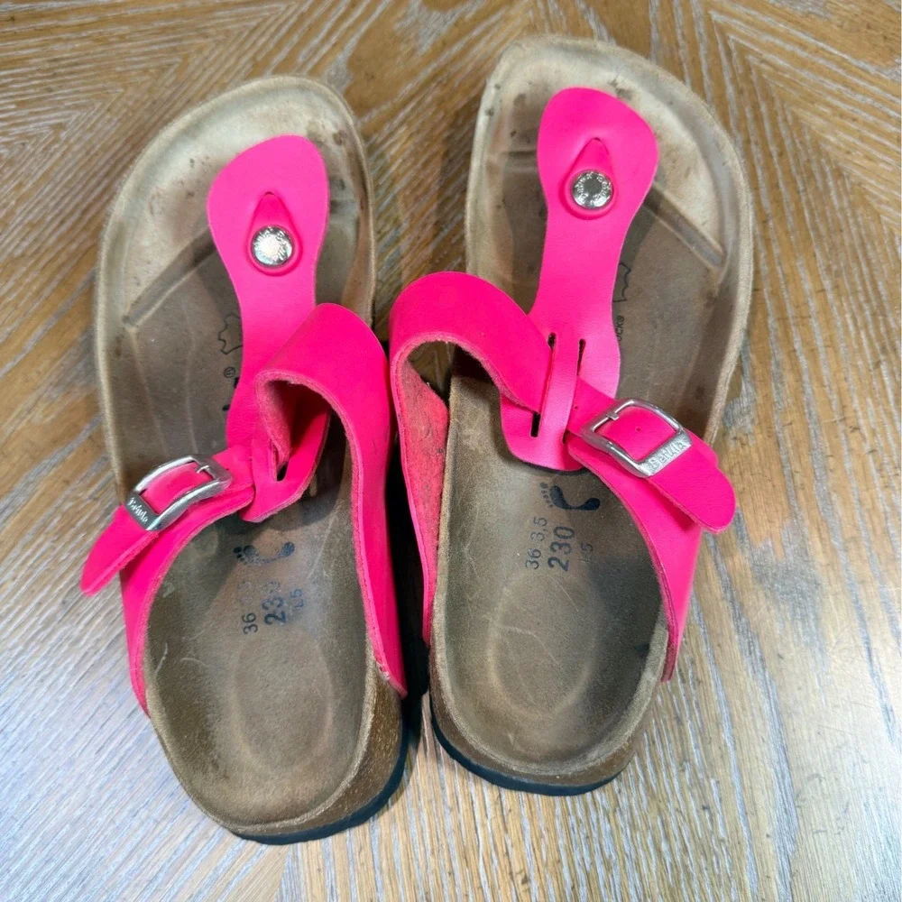 Betula by Birkenstock Gizeh T-Strap Pink Sandals Women's Size 36 US 5